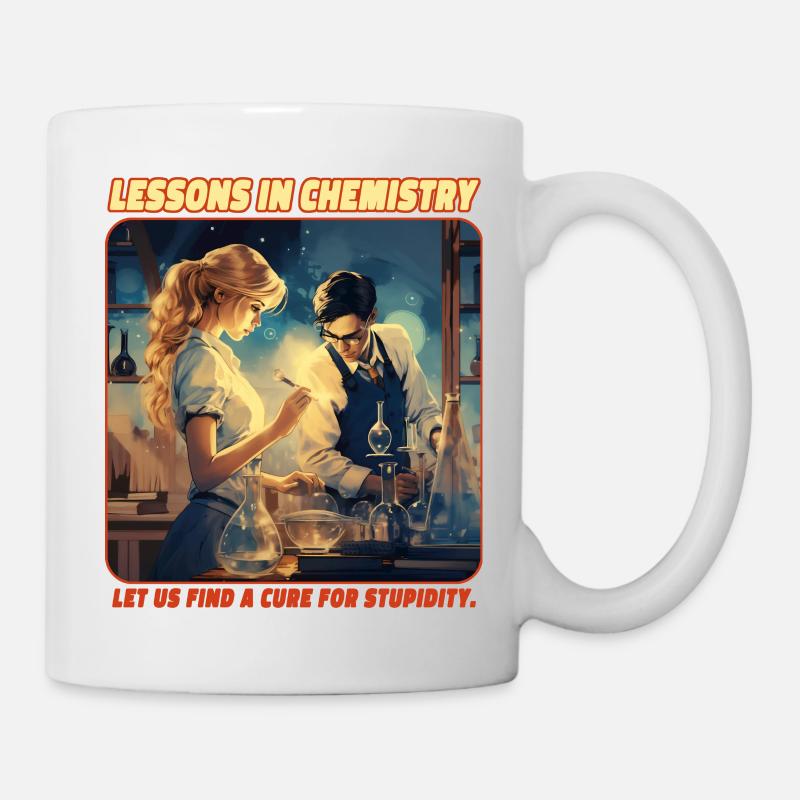 Lessons for Chemisty at Night - Tasse - Weiß