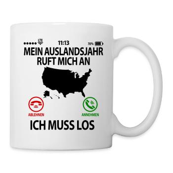 USA Amerika Auslandsjahr Au Pair Abschiedsgeschenk - Tasse - Weiß - Rechts