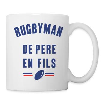 Rugbyman de père en fils - Mug blanc - blanc - Droite