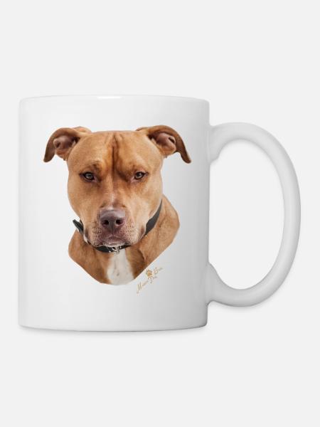Americanstaffordshire-Terrier Braun - Tasse - Weiß