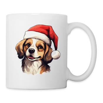 Chien Noël Père Noël chapeau joyeux dogmes laide - Mug blanc - blanc - Droite