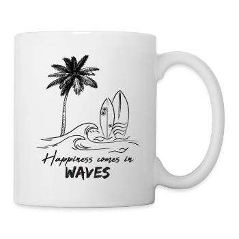 Le bonheur vient par vagues - Mug blanc - blanc - Droite