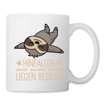 Faultier - Hinfallen liegen bleiben - Tasse - Weiß - Rechts