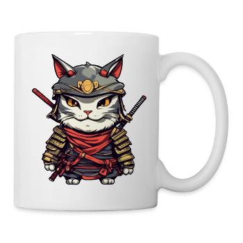 Samurai-Katze #10 - Tasse - Weiß - Rechts