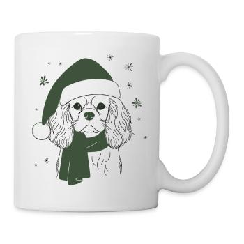 Design König Charles Weihnachten - Festlicher Hund - Tasse - Weiß - Rechts