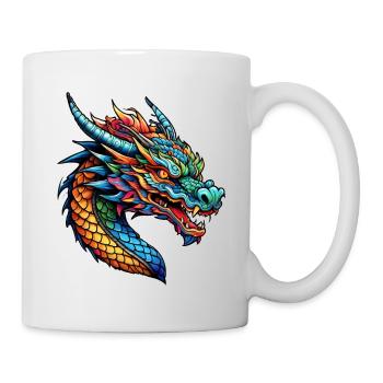 Asiatischer Drache - Japan - Chinesisch - Tasse - Weiß - Rechts