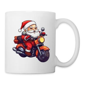 Santa Claus Motorcycle Sunglasses Christmas - Mug - white - Right