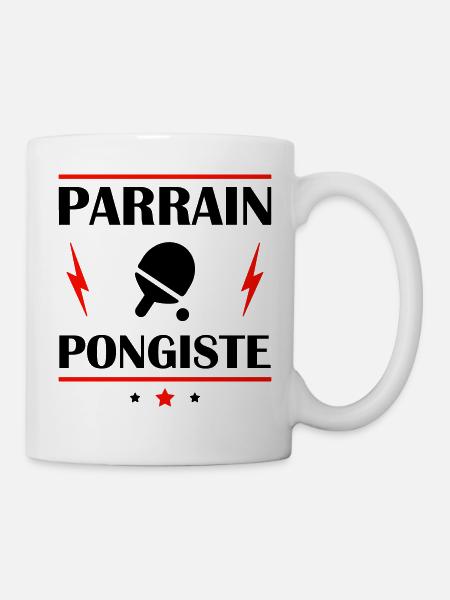 Parrain pongiste, cadeau pongiste, ping pong - Mug blanc - blanc