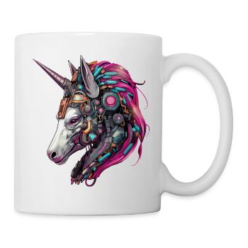 Cool Unicorn Cyborg Robot - Unique - Mug - white - Right