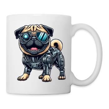 Carlin Cyborg - Chien robot bionique - Mug blanc - blanc - Droite