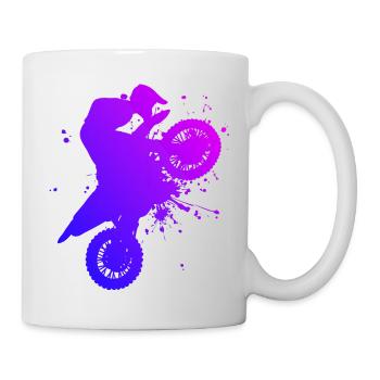 Women's Freestyle Motocross Supermoto Dirt Bike - Mug - white - Right