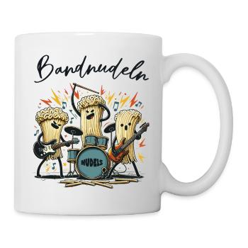 Nudel Pasta Bandnudeln Musik Musikband Wortspiel - Tasse - Weiß - Rechts