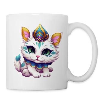 Mardi Gras Katze Karneval Comic - Tasse - Weiß - Rechts