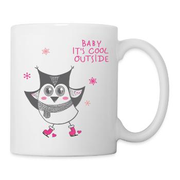 Baby it's cool outside - Eule - Tasse - Weiß - Rechts
