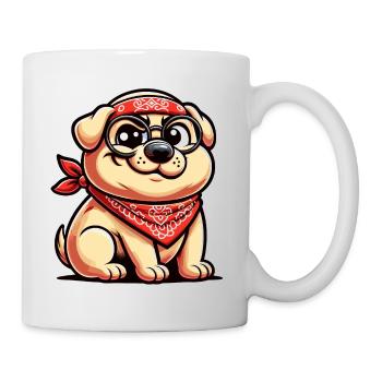 Cool dog with glasses - Mug - white - Right