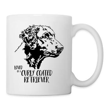 Aimé par un chien Retriever à poil bouclé Wilsigns - Mug blanc - blanc - Droite
