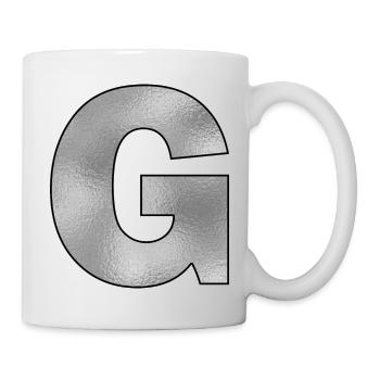Lettre G Argent - Mug blanc - blanc - Droite