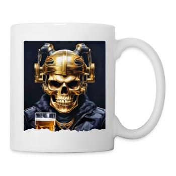 Crâne de bière 0.9 - Mug blanc - blanc - Droite