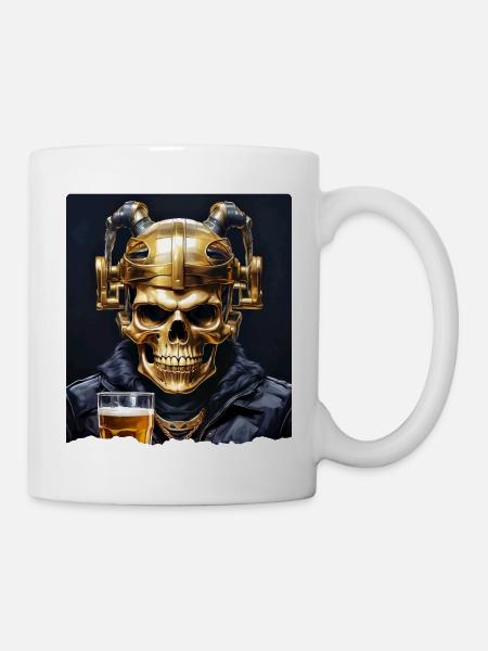 Bier Skull 0.9 - Tasse - Weiß