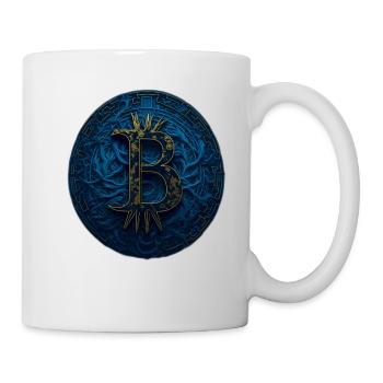Bitcoin Blau Gold - Tasse - Weiß - Rechts