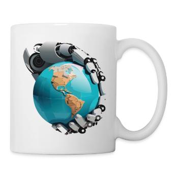 Roboter übernehmen die Welt - Tasse - Weiß - Rechts