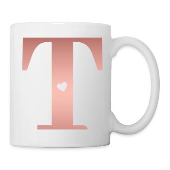 letter T rose gold - Mug - white - Right