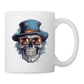 Skull Skull Lunettes de soleil Chapeau Cool - Mug blanc - blanc - Droite