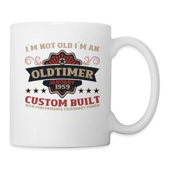 65. Geburtstag Mann Oldtimer Januar Jahrgang 1959 - Tasse - Weiß - Rechts