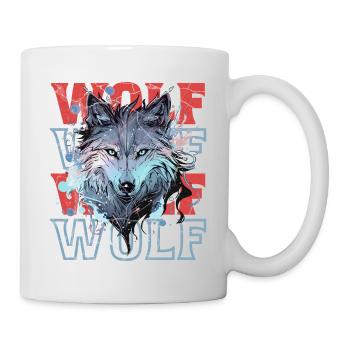 Loup loup tête mystique Nature sauvage sauvage Art - Mug blanc - blanc - Droite