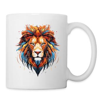 Lion Colorful Lion Head Colorful Predator Art - Mug - white - Right