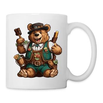 Lederhosen / Animal / Traditional costume / Tradition / Bear - Mug - white - Right