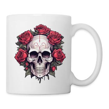 Gothic Skull and Roses Graphic Art - Mug - white - Right
