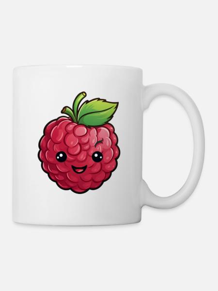 Himbeere - Tasse - Weiß