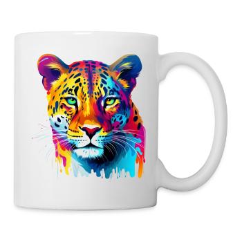 Colorful Leopard Paint Splashes Splashes of Paint - Mug - white - Right