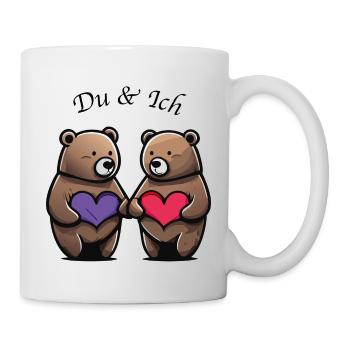 Du & Ich Bären verliebt Valentinstag - Tasse - Weiß - Rechts