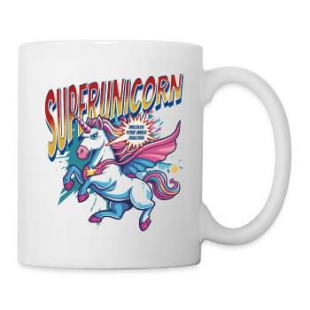 Licorne super-héros superpouvoirs bande dessinée surnaturelle - Mug blanc - blanc - Droite