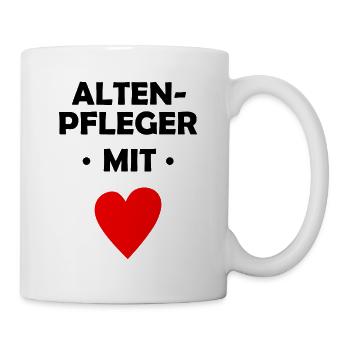 Altenpfleger mit Herz - Tasse - Weiß - Rechts