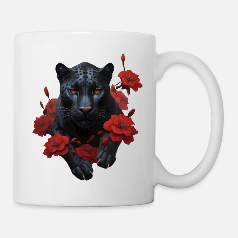 Mystischer Schwarzer Panther - Tasse - Weiß