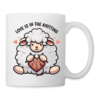 Adorable Knitting Sheep: Love and Crafts gift - Mug - white - Right