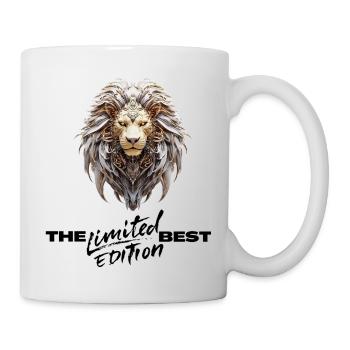 Lion royal en plume doree - Mug blanc - blanc - Droite