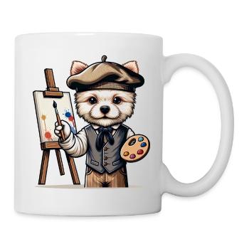 Cute Dog Artist - Mug - white - Right