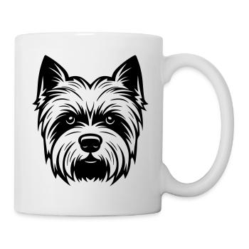 Yorkshire Terrier Dog Head - Mug - white - Right