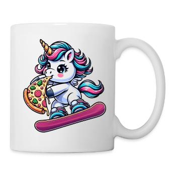 Unicorn Snowboarders: Pink Pizza Adventure - Mug - white - Right