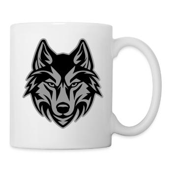 Wolf Kopf - Tasse - Weiß - Rechts