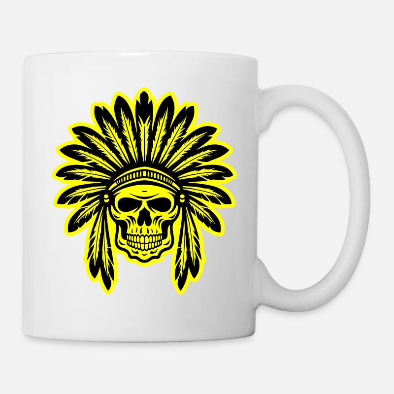Apache Indianer Häuptling Totenkopf - Tasse - Weiß