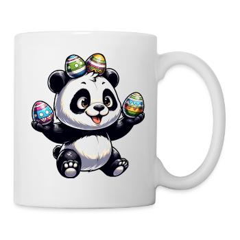 Süßer Panda & Lustige Ostereier - Tasse - Weiß - Rechts