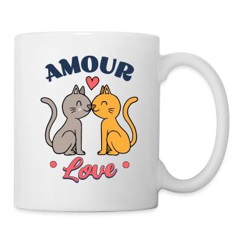 CAT LOVE LOVE - VALENTINSTAG LIEBESGESCHENK - Tasse - Weiß - Rechts