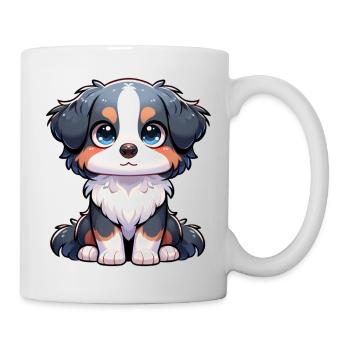 Digitale Illustration des niedlichen Australian Shepherd - Tasse - Weiß - Rechts