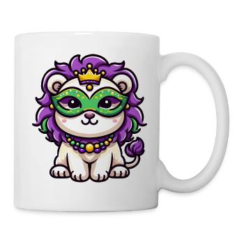 Bande dessinée mignonne de Lion de Mardi Gras - Mug blanc - blanc - Droite