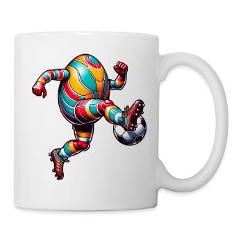 Osterei Fußball, Fußballer Osterdesign - Tasse - Weiß - Rechts
